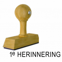 Houten handstempel 1e Herinnering