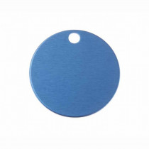 Hondenpenning Rond met gat groot blauw | 1 zijde graveren | Ø 32 mm