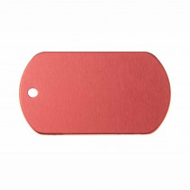 Hondenpenning Militair ID-label rood - military tag | 1 zijde graveren | 40x28 mm 