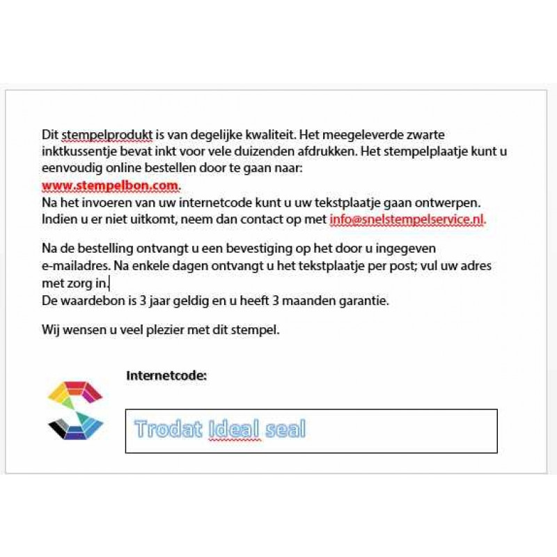 Blindpreegtang met WAARDEBON recht of rond.